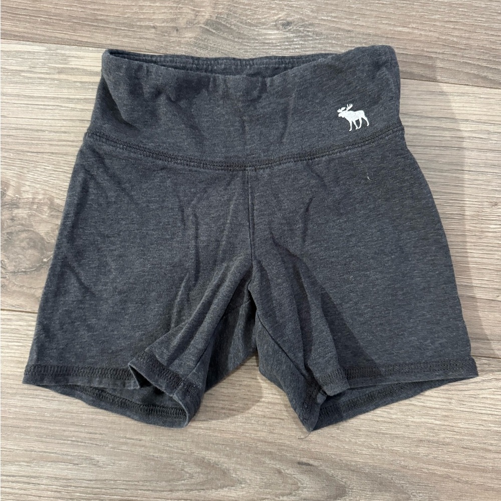 Girls Gray Athletic Shorts with Logo